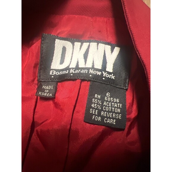 Vintage Dkny Womens Red Sleeveless Classic Military Style Tailored Vest Size 6 - Picture 4 of 6